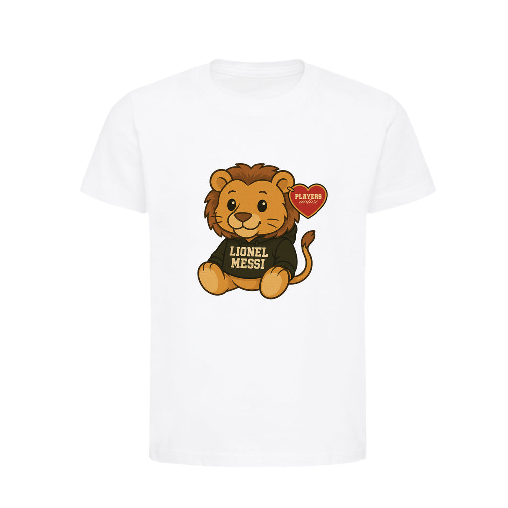 Lionel Messi Lion Logo Players Couture Kids T-Shirt White