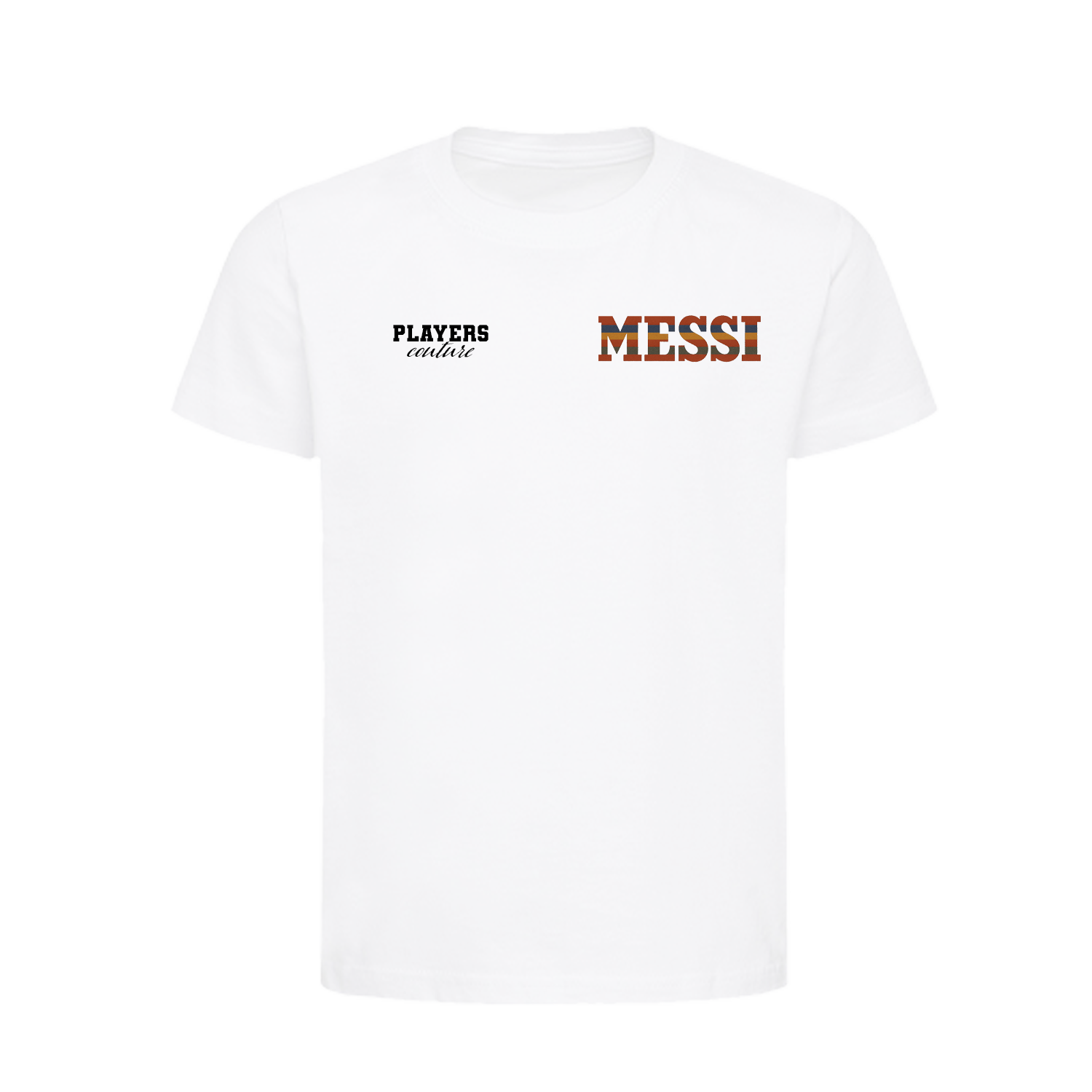 Lionel Messi Logo 2 Players Couture Kids T-Shirt White