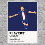 Lionel Messi PSG Icon Frame — Pantone-style player illustration art card