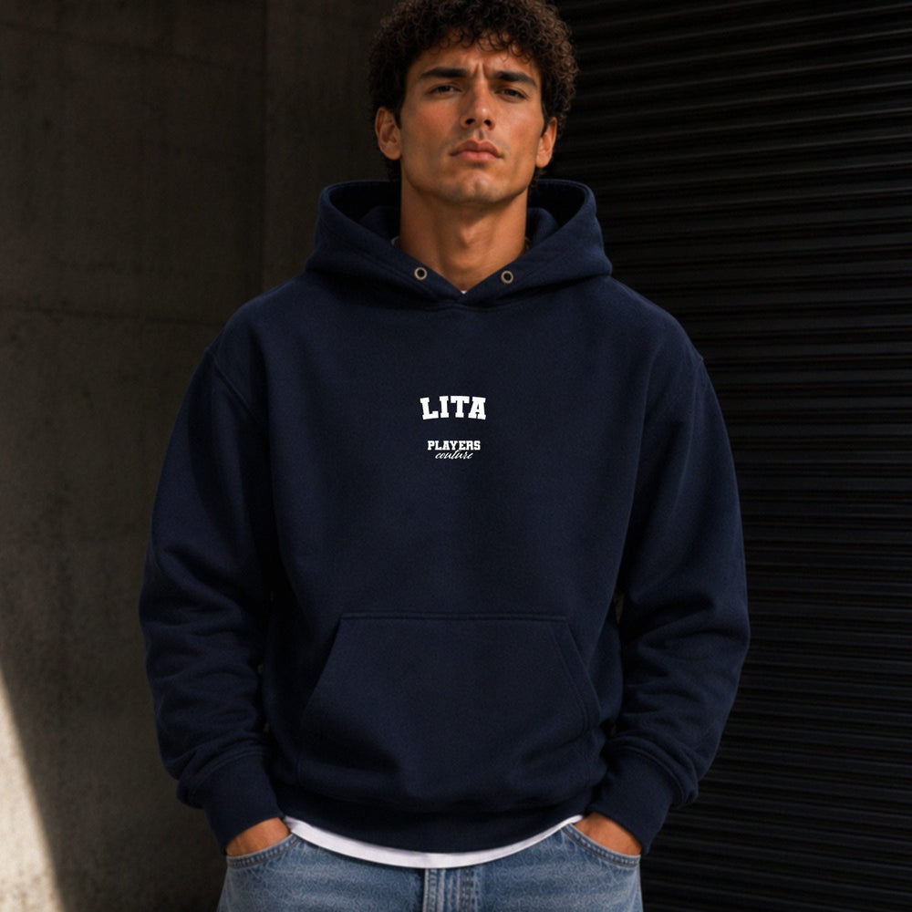 Lita name-print hoodie - navy
