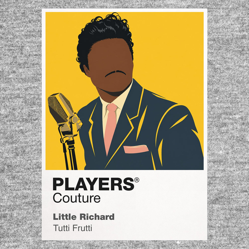 Little Richard Little Richard's pompadour, bright stagewear and explosive piano-led presence Icon Frame artwork in grey