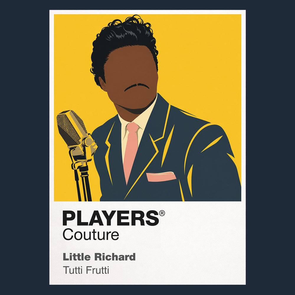 Little Richard Little Richard's pompadour, bright stagewear and explosive piano-led presence Icon Frame artwork in navy