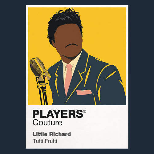 Little Richard Little Richard's pompadour, bright stagewear and explosive piano-led presence Icon Frame artwork in navy