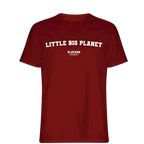 Little Big Planet t-shirt – red men's t-shirt with white Little Big Planet letters and Players Couture logo on the chest