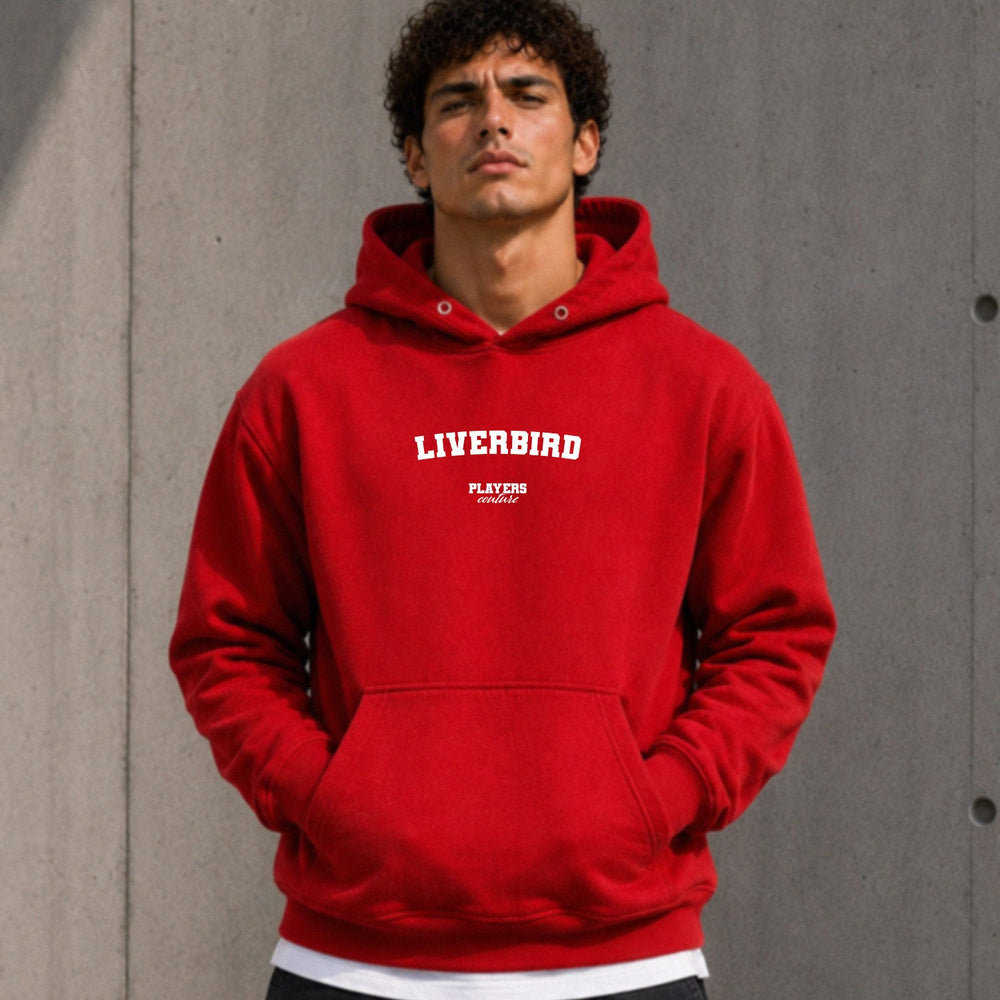 Liverbird name-print hoodie - red