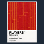 Liverpool Champions Red Classic Football Shirt Colours Frame Men's T-Shirt – navy close-up detail shot of the Liverpool