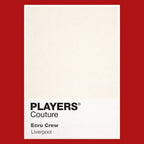 Liverpool Ecru Away Classic Football Shirt Colours Frame Men's T-Shirt – red close-up detail shot of the Liverpool Ecru Away