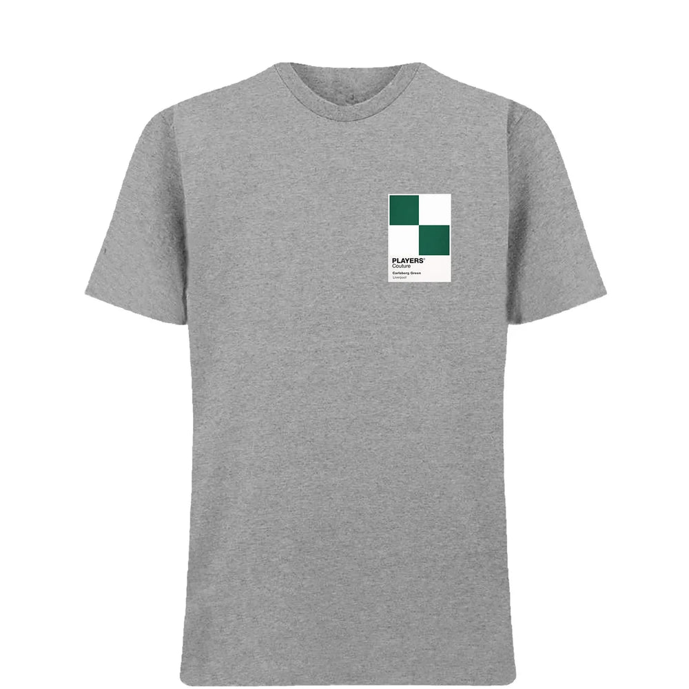 Liverpool 95/96 Away t-shirt – green men's t-shirt featuring the Liverpool 95/96 Away Players Couture logo