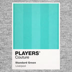 Liverpool Green Away Classic Football Shirt Colours Frame Men's T-Shirt – green close-up detail shot of the Liverpool Green