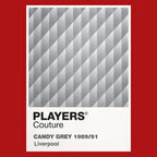 Liverpool Grey Candy Away Classic Football Shirt Colours Frame Men's T-Shirt – grey close-up detail shot of the Liverpool