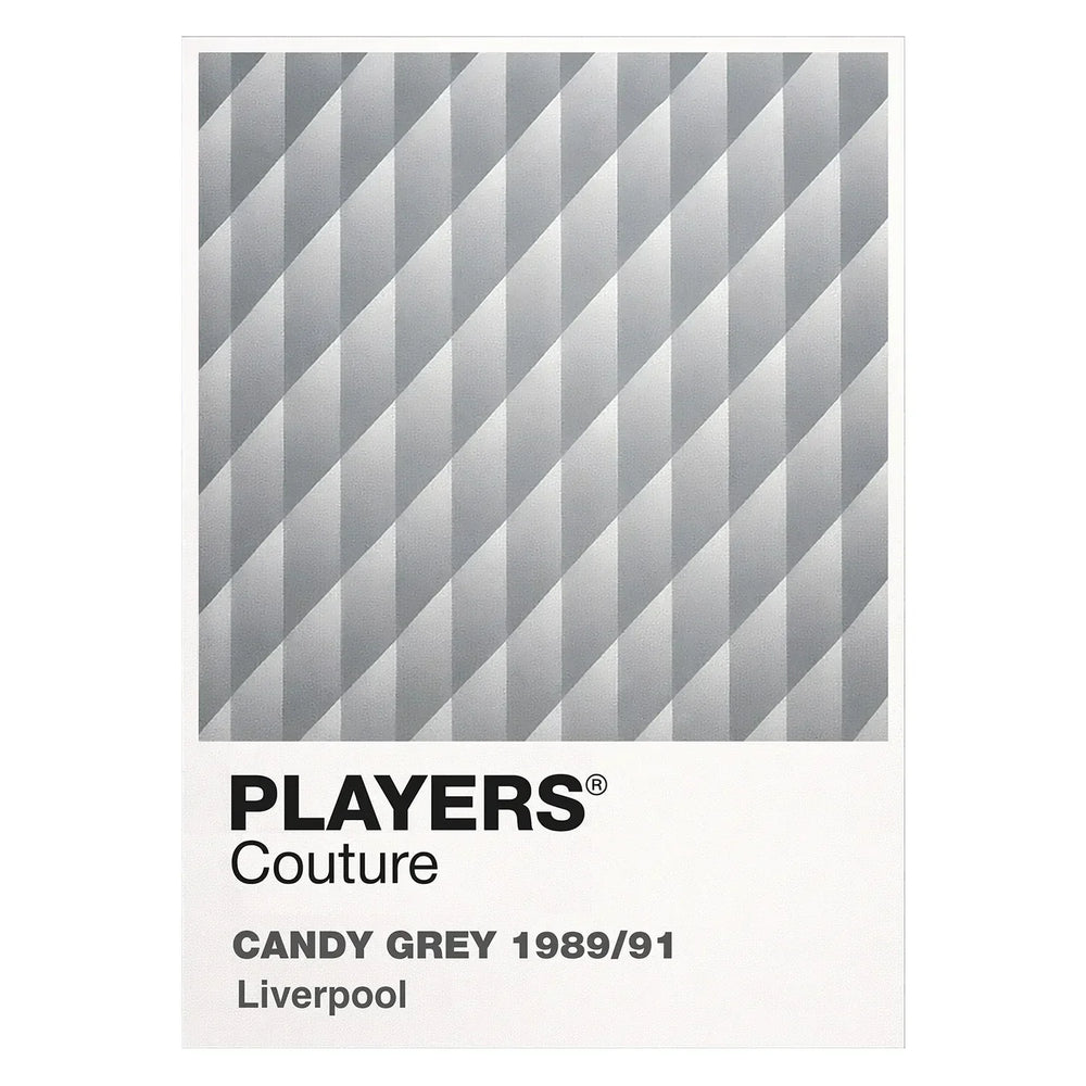 Liverpool Grey Candy Away Classic Football Shirt Colours Frame Men's T-Shirt – grey close-up detail shot of the Liverpool