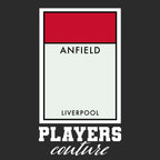 Liverpool Monopoly Card hoodie – black men's hoodie with white Liverpool Monopoly Card letters and Players Couture logo on