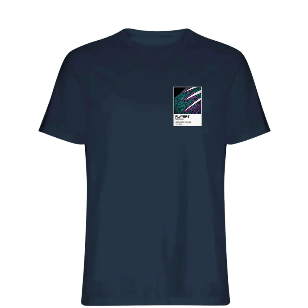 Liverpool 95/96 Purple GK t-shirt – purple men's t-shirt featuring the Liverpool 95/96 Purple GK Players Couture logo