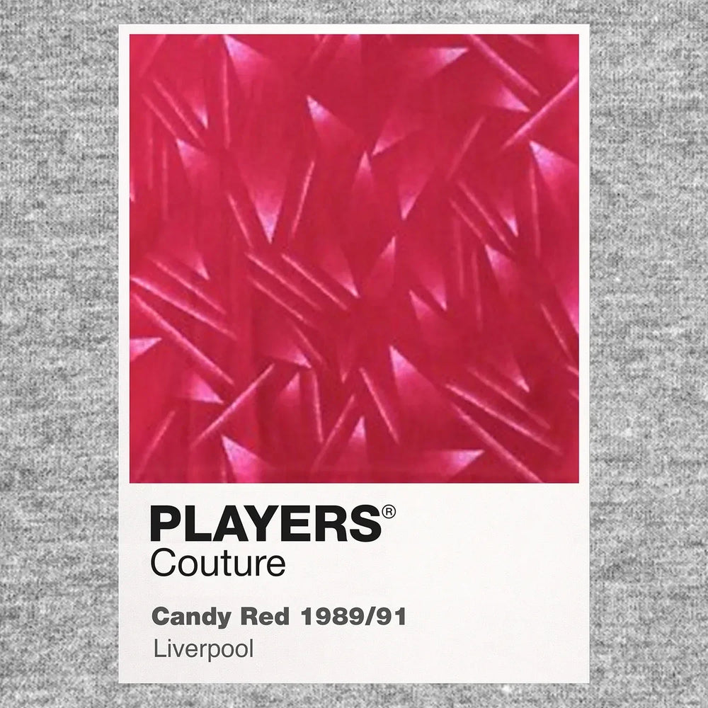 Liverpool Red Candy Home Classic Football Shirt Colours Frame Men's T-Shirt – red close-up detail shot of the Liverpool Red