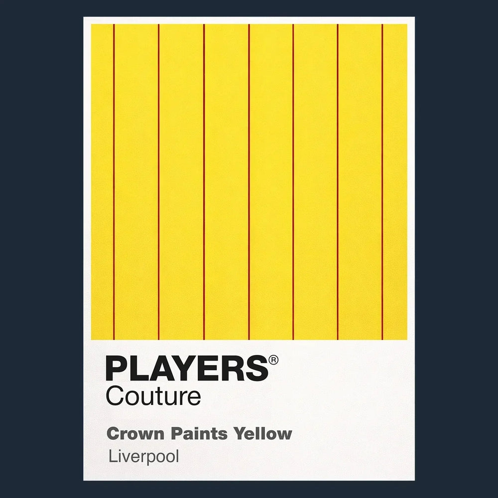Liverpool Yellow Away Classic Football Shirt Colours Frame Men's T-Shirt – yellow close-up detail shot of the Liverpool