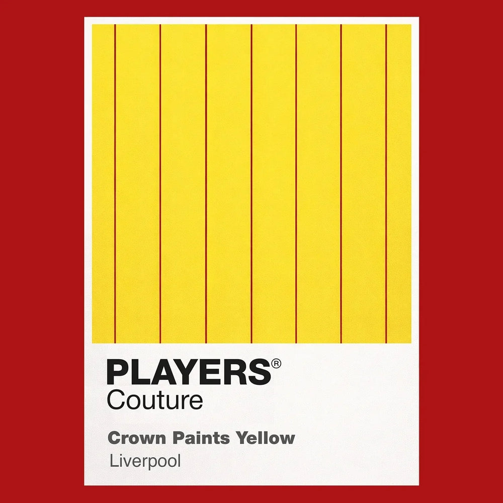 Liverpool Yellow Away Classic Football Shirt Colours Frame Men's T-Shirt – yellow close-up detail shot of the Liverpool