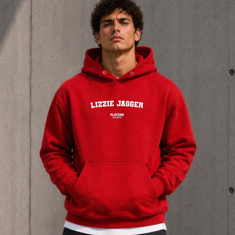 Lizzie Jagger name-print hoodie - red