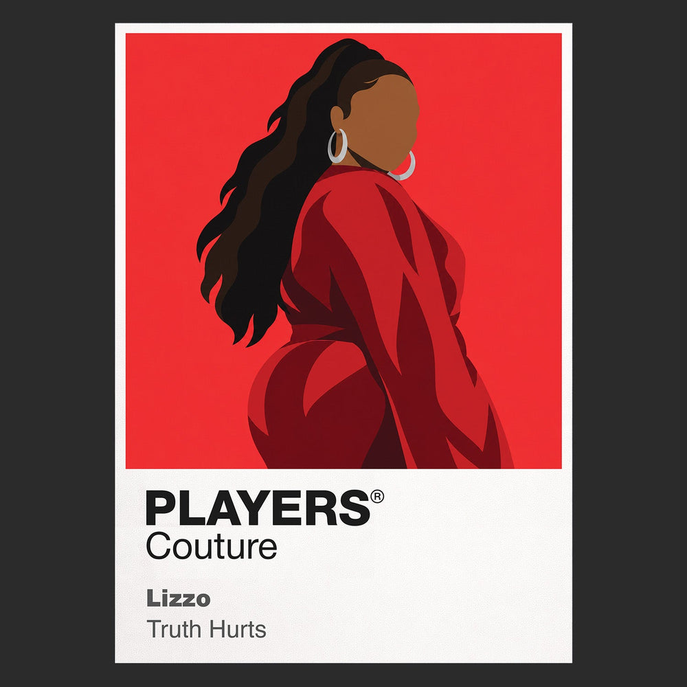 Lizzo Lizzo's colourful pop styling, movement and flute-playing performance identity Icon Frame artwork in black