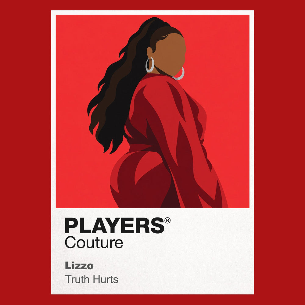 Lizzo Lizzo's colourful pop styling, movement and flute-playing performance identity Icon Frame artwork in red