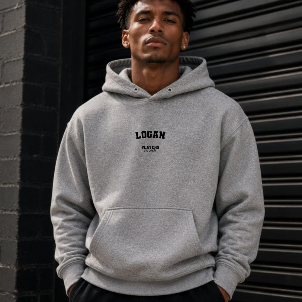 Logan name-print hoodie - grey