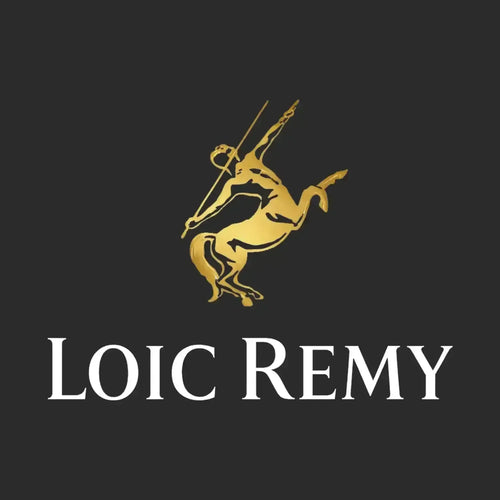 Loic Remy Logo Men's Hoodie – black close-up detail shot of the Loic Remy Players Couture logo design