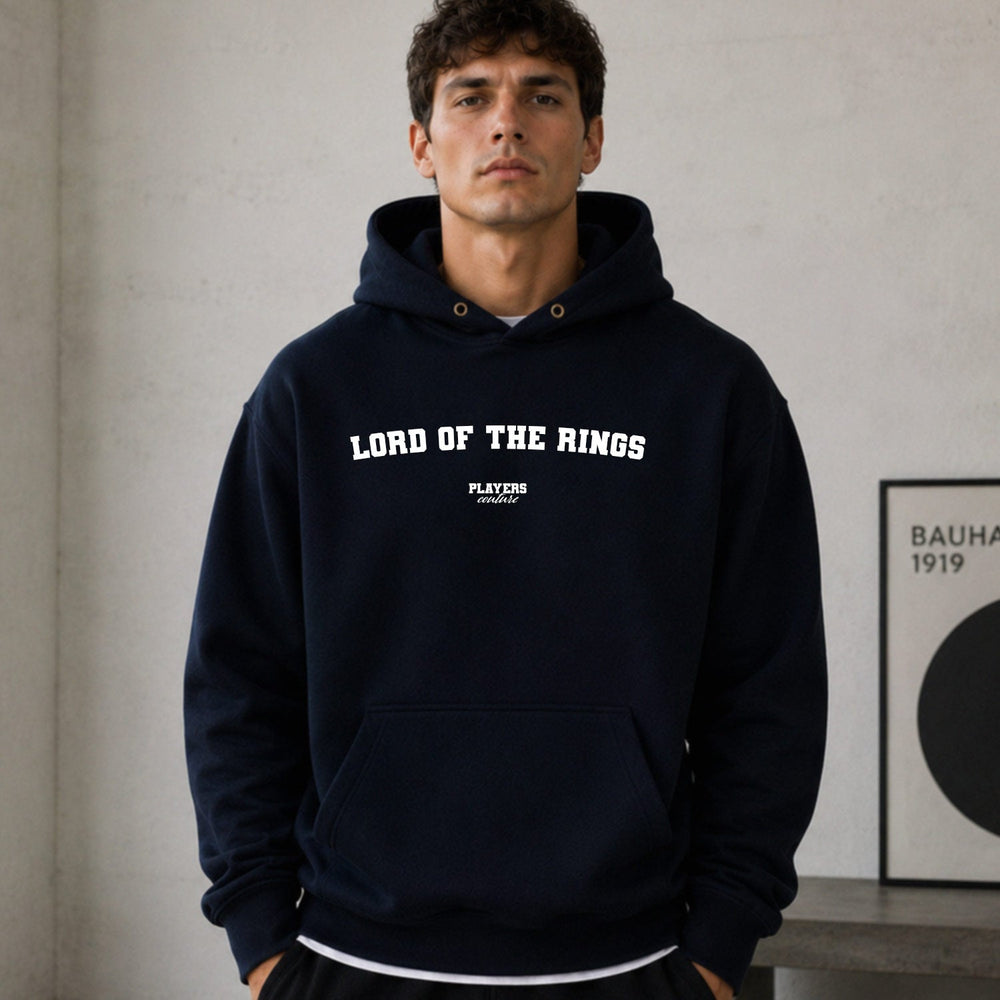 Lord Of The Rings name-print hoodie - navy