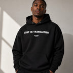 Lost In Translation name-print hoodie - black