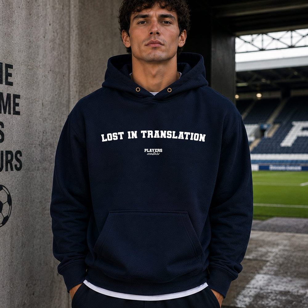 Lost In Translation name-print hoodie - navy