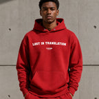 Lost In Translation name-print hoodie - red