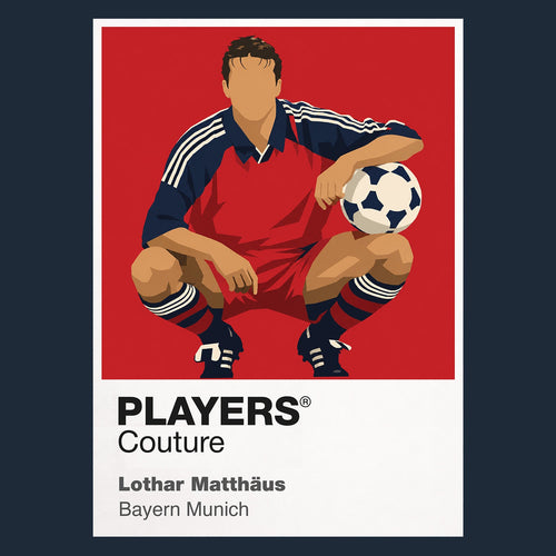Lothar Matthaus Bayern Munich Icon Frame Men's Hoodie — Navy Artwork