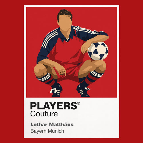 Lothar Matthaus Bayern Munich Icon Frame Men's Hoodie — Red Artwork