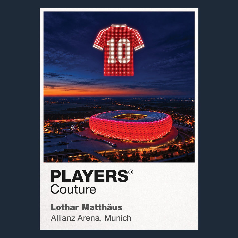 Lothar Matthäus Bayern Munich number 10 Icons in Lights Frame artwork in navy