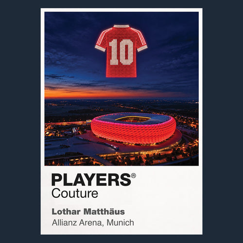 Lothar Matthäus Bayern Munich number 10 Icons in Lights Frame artwork in navy