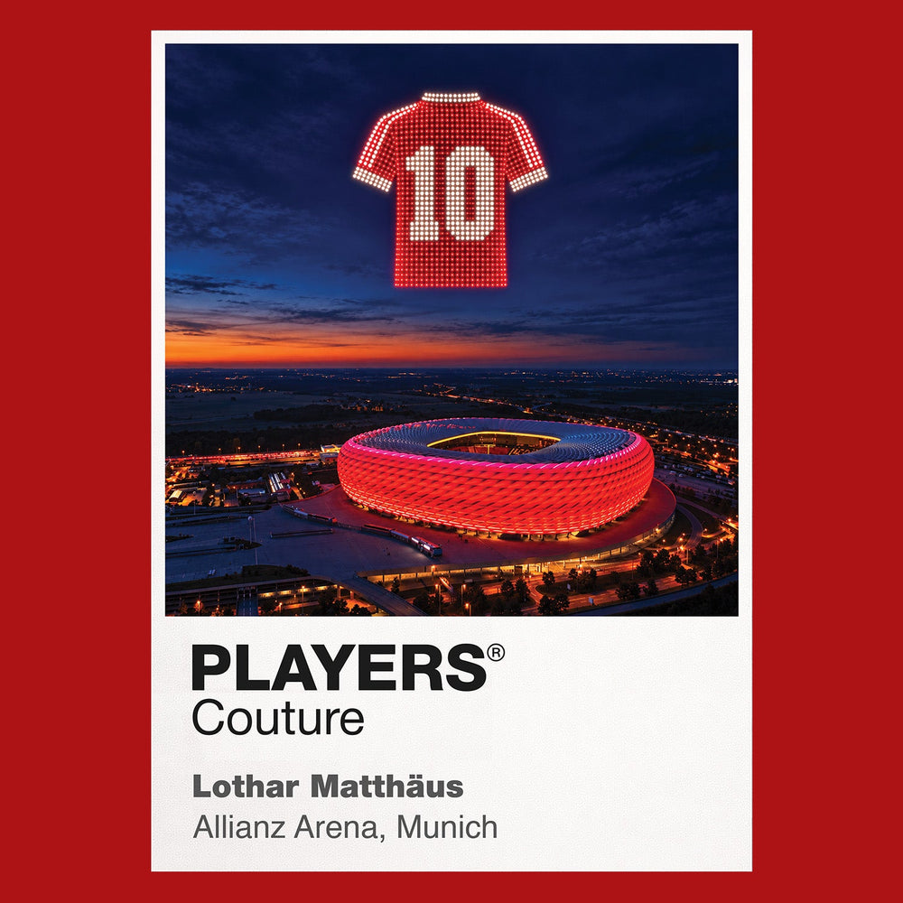 Lothar Matthäus Bayern Munich number 10 Icons in Lights Frame artwork in red