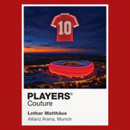 Lothar Matthäus Bayern Munich number 10 Icons in Lights Frame artwork in red