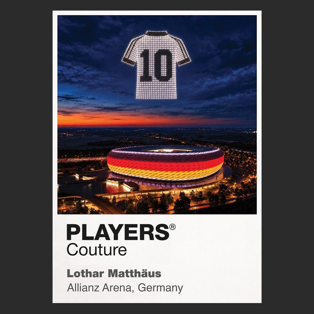 Lothar Matthaus Germany number 10 Icons in Lights Frame artwork in black