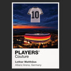 Lothar Matthaus Germany number 10 Icons in Lights Frame artwork in black