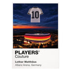 Lothar Matthaus Germany number 10 Icons in Lights Frame artwork in white