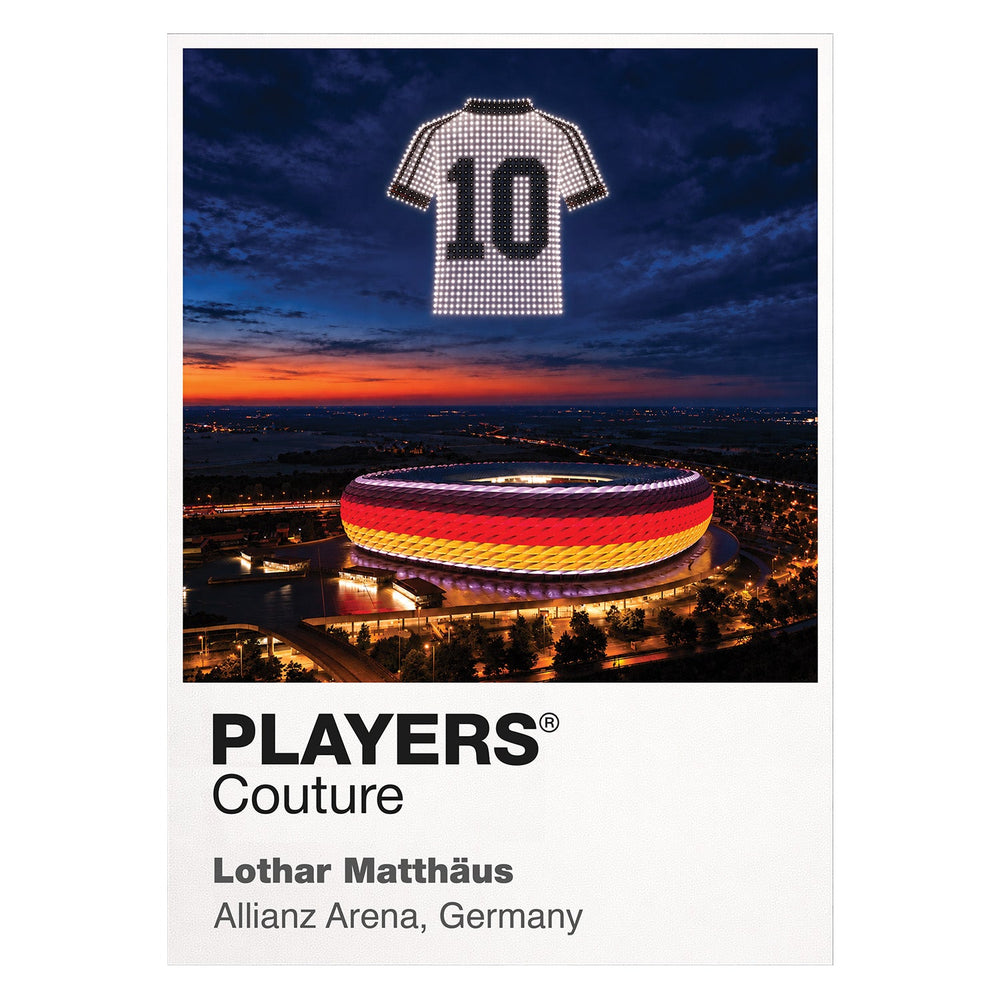 Lothar Matthaus Germany number 10 Icons in Lights Frame artwork in white