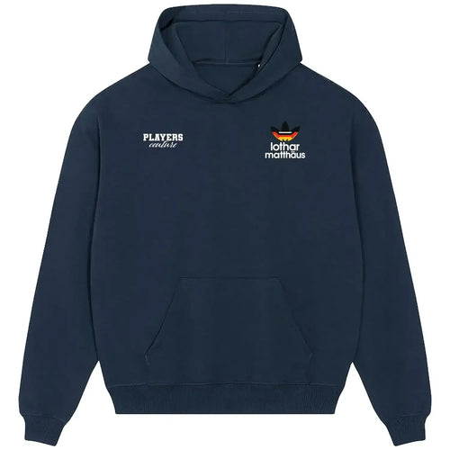 Lothar Matthaus hoodie – navy men's hoodie featuring the Lothar Matthaus Players Couture logo
