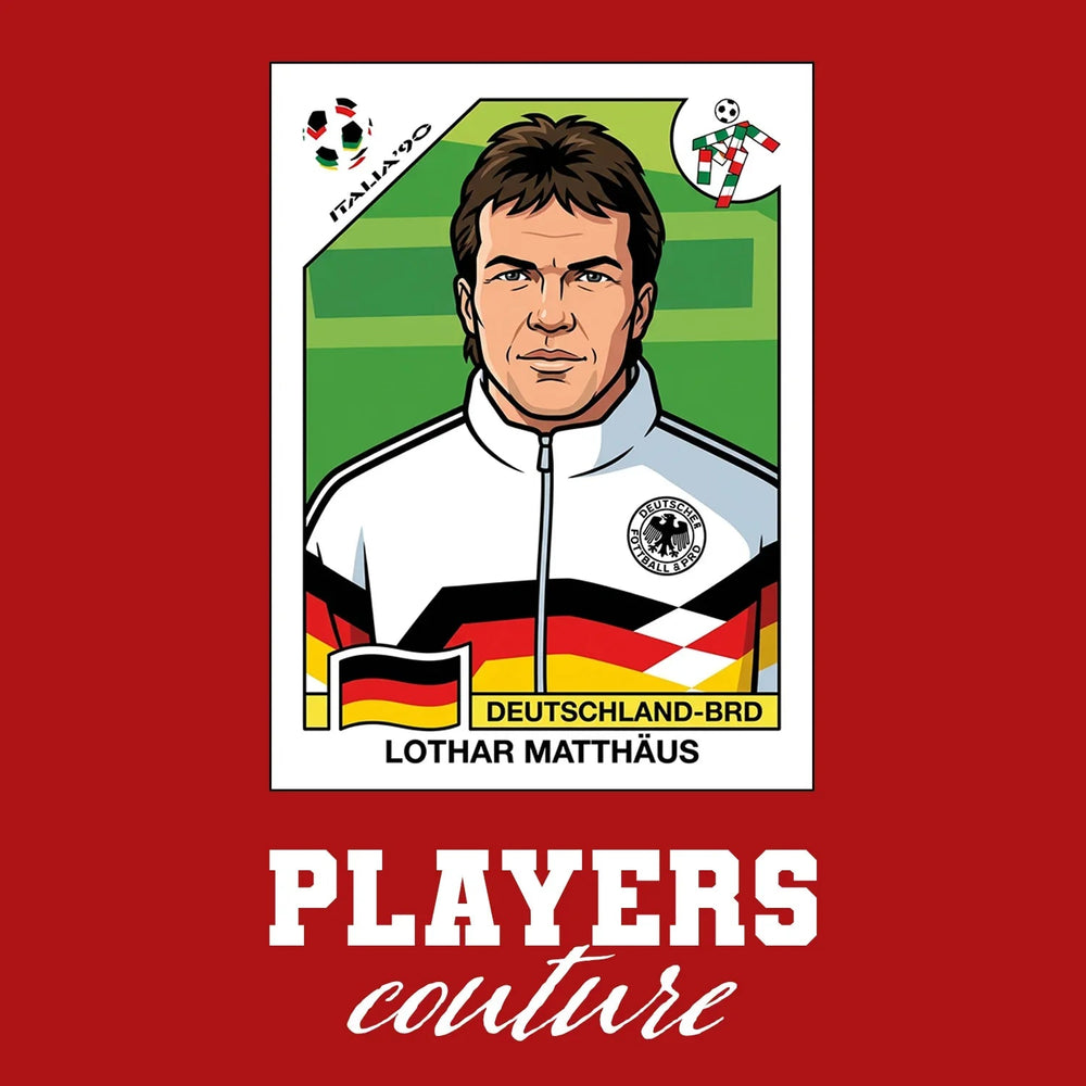 Lothar Matthaus World Cup Sticker Kids Hoodie – lothar matthaus red Players Couture design