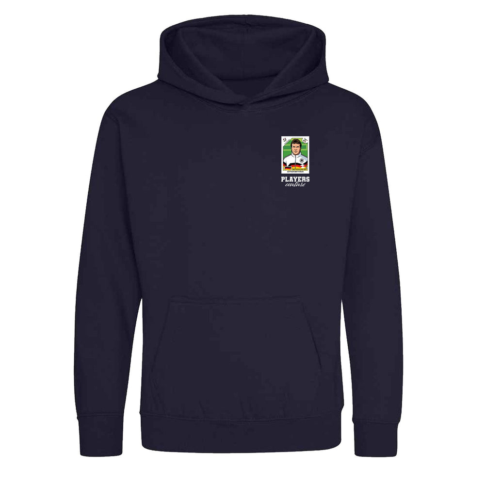 Lothar Matthaus World Cup Sticker Kids Hoodie – lothar matthaus sticker kids navy hoodie Players Couture design