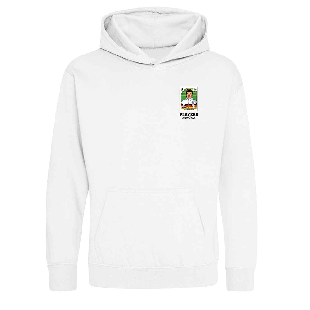 Lothar Matthaus World Cup Sticker Kids Hoodie – lothar matthaus sticker kids white hoodie Players Couture design