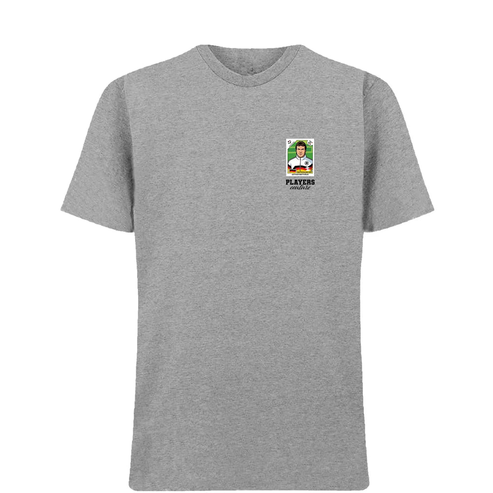 Lothar Matthaus World Cup t-shirt – grey men's t-shirt featuring the Lothar Matthaus World Cup Players Couture logo