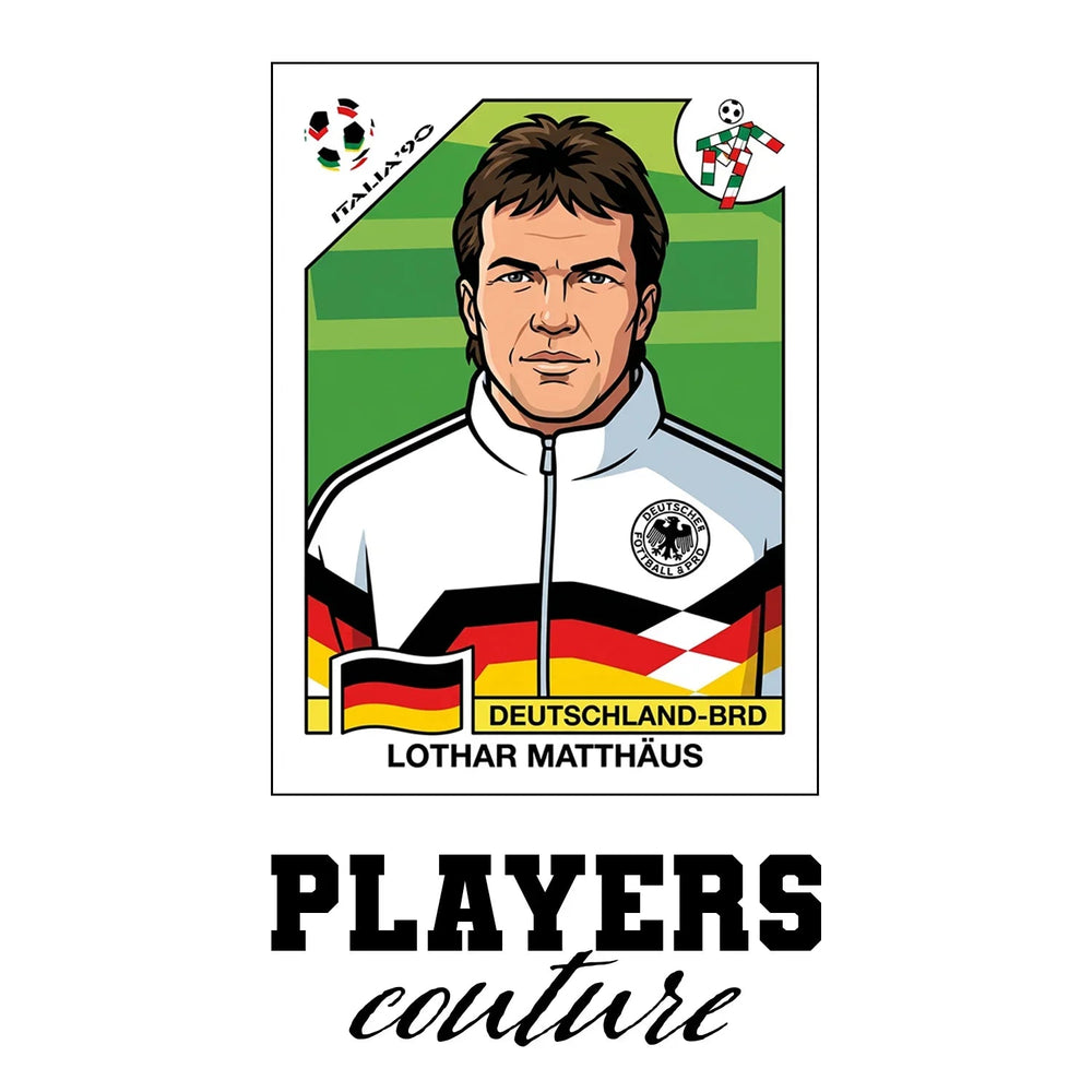 Lothar Matthaus World Cup Sticker Kids T-Shirt – lothar matthaus white Players Couture design