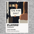 Love Actually the interconnected London ensemble beneath Christmas lights and airport-arrival warmth Icon Frame artwork in grey