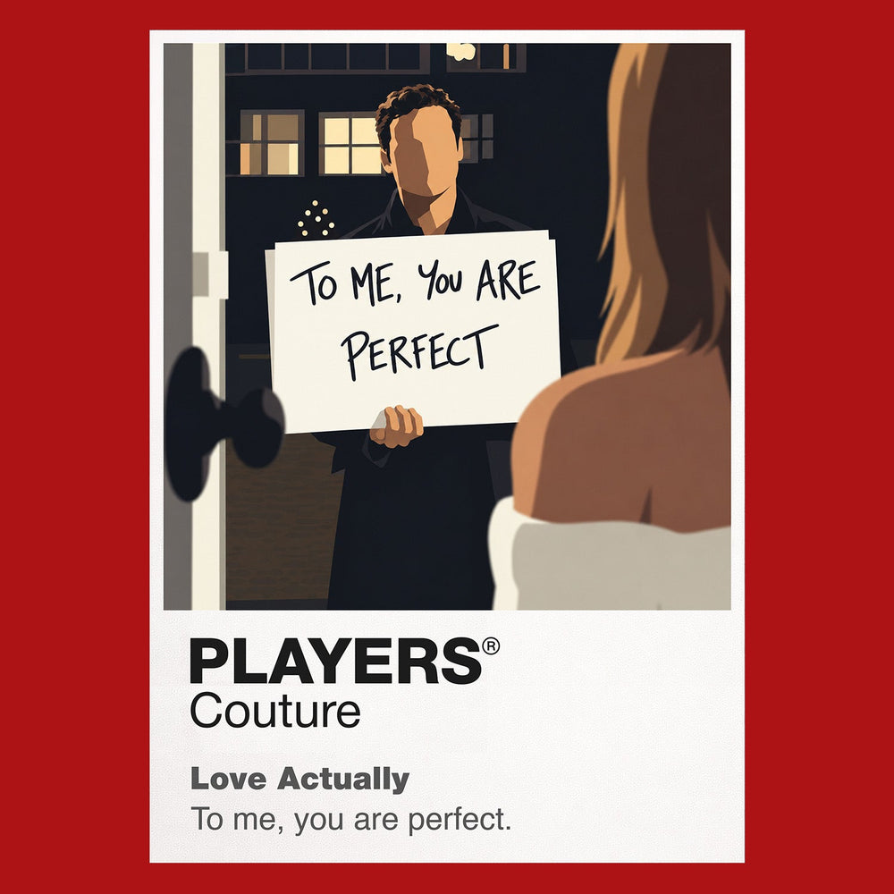 Love Actually the interconnected London ensemble beneath Christmas lights and airport-arrival warmth Icon Frame artwork in red