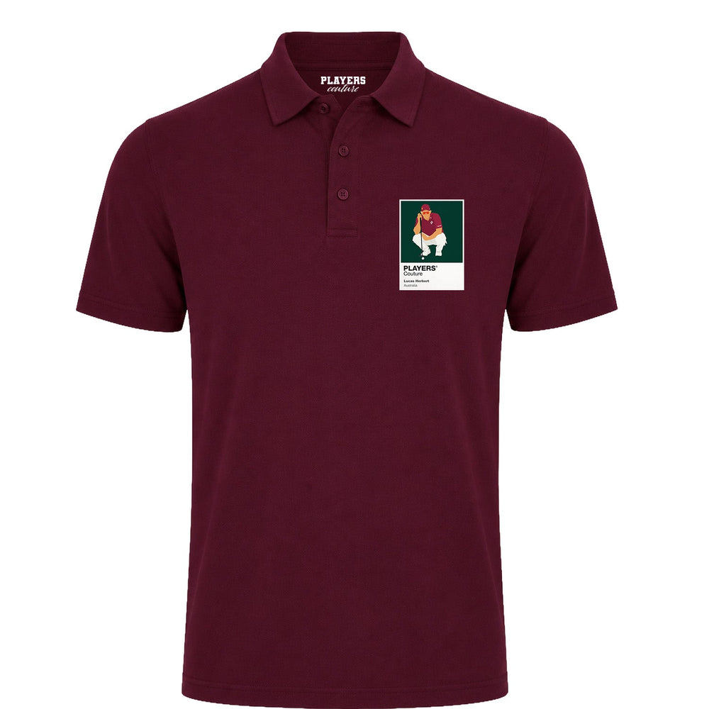 Lucas Herbert Golf Icon Frame Men's Polo Shirt - Burgundy