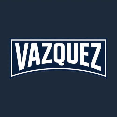 Lucas Vazquez Logo Men's Hoodie – navy close-up detail shot of the Lucas Vazquez Players Couture logo design