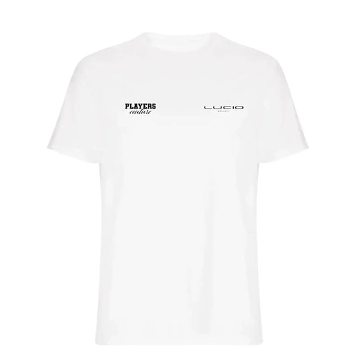 Lucio t-shirt – white men's t-shirt featuring the Lucio Players Couture logo
